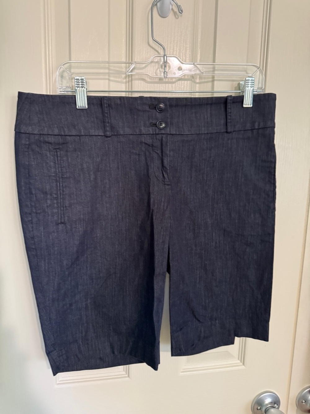 LOFT Women's Dark Denim Dress Shorts